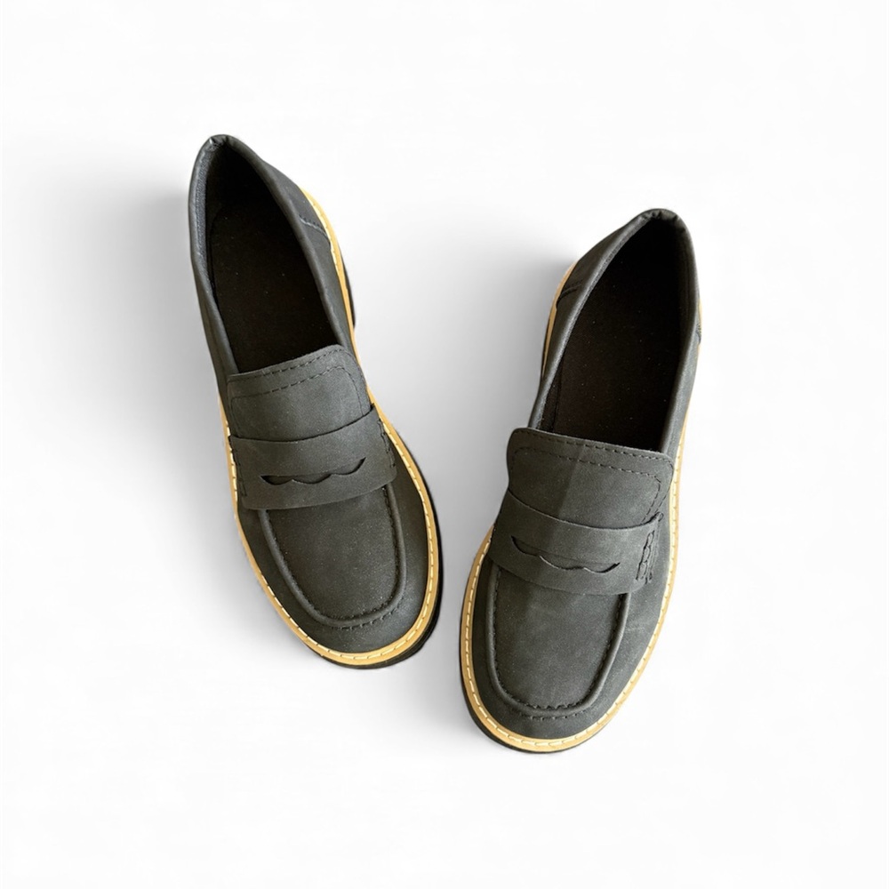 Chic Charcoal Black Loafers for Women